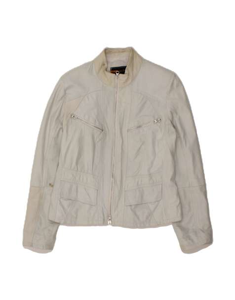 Vintage Leather Jacket It 44 Medium In Off In White - view 1
