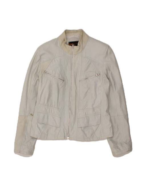 Vintage Leather Jacket It 44 Medium In Off In White