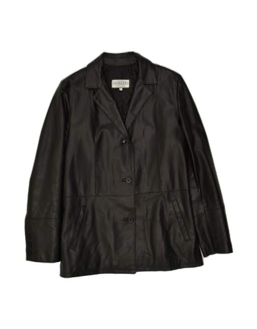 Vintage Leather Jacket It 46 Large In Black