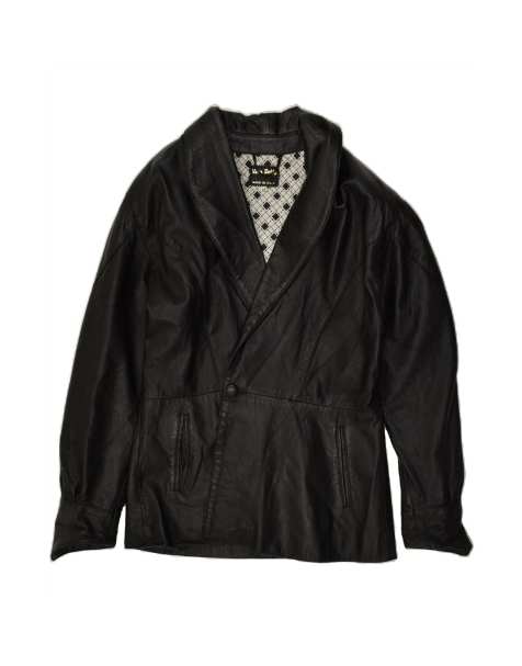 Vintage Leather Jacket It 46 Large In Black - view 1