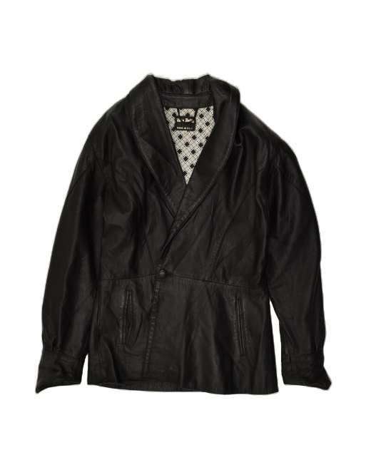 Vintage Leather Jacket It 46 Large In Black