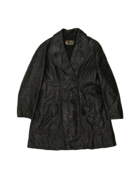 Vintage Leather Jacket It 46 Large In Black - view 1