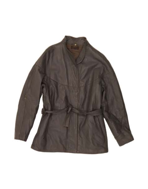 Vintage Leather Jacket It 46 Large In Brown - view 1