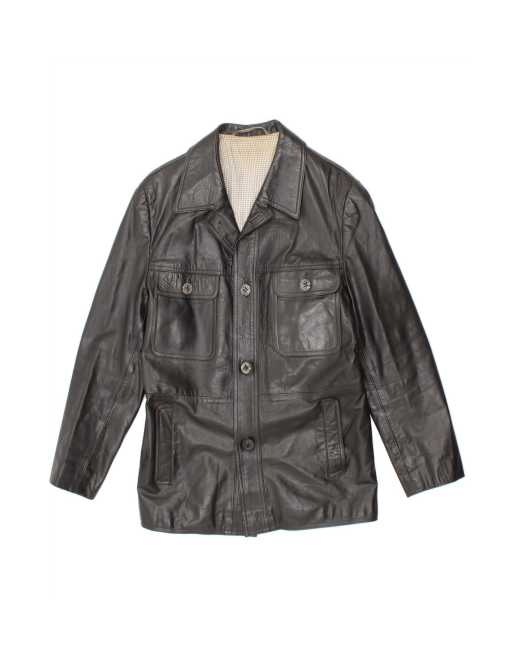 Vintage Leather Jacket It 48 Medium In Black