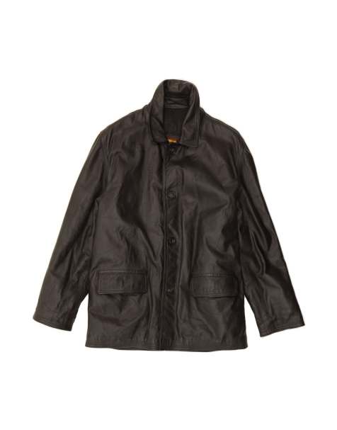 Vintage Leather Jacket It 48 Medium In Black - view 1