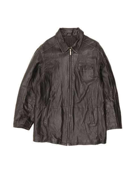 Vintage Leather Jacket It 48 Medium In Black - view 1