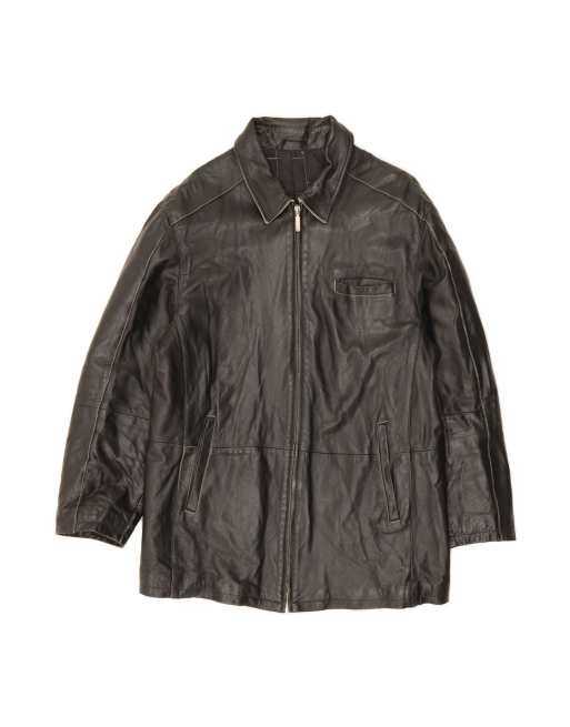 Vintage Leather Jacket It 48 Medium In Black