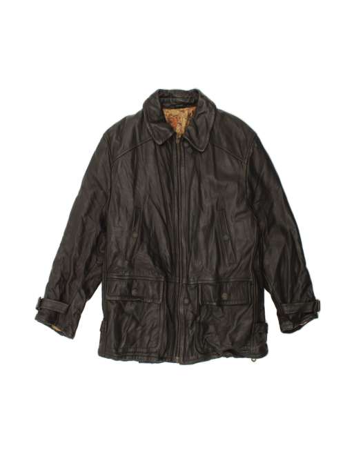 Vintage Leather Jacket It 48 Medium In Black