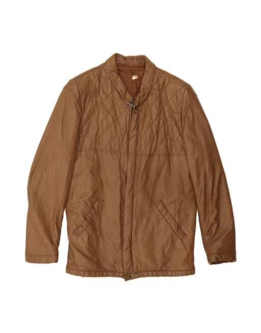 Vintage Leather Jacket It 48 Medium In Brown