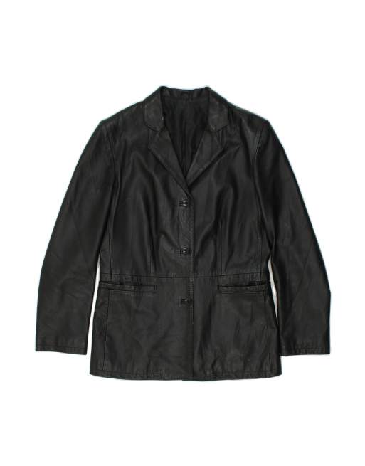 Vintage Leather Jacket It 48 XL In Black