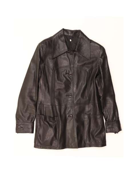 Vintage Leather Jacket It 48 XL In Black - view 1