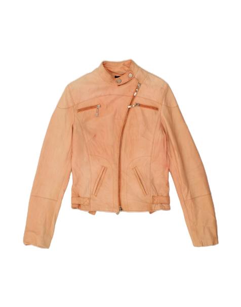 Vintage Leather Jacket It 48 XL In Orange - view 1
