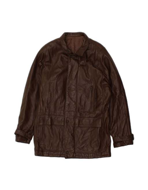 Vintage Leather Jacket It 50 Large In Brown