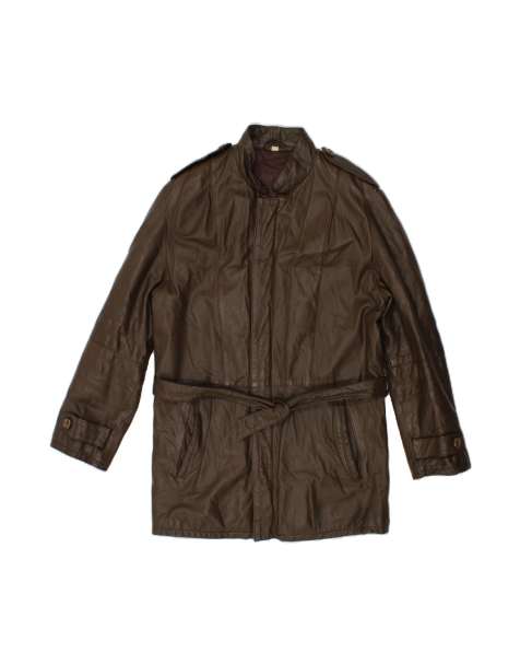 Vintage Leather Jacket It 50 Large In Brown - view 1