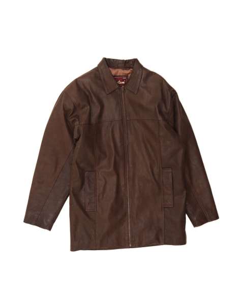 Vintage Leather Jacket It 50 Large In Brown - view 1