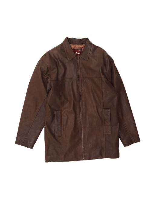 Vintage Leather Jacket It 50 Large In Brown