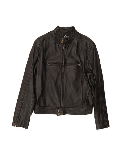Vintage Leather Jacket It 50 XL In Black Biker