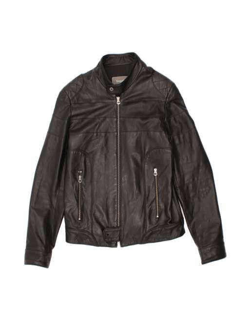 Vintage Leather Jacket It 50 XL In Black