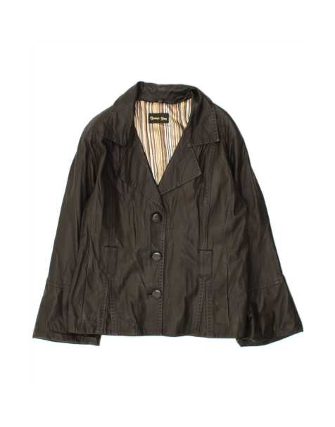 Vintage Leather Jacket It 52 2XL In Black - view 1