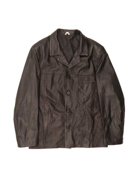 Vintage Leather Jacket It 52 XL In Black - view 1