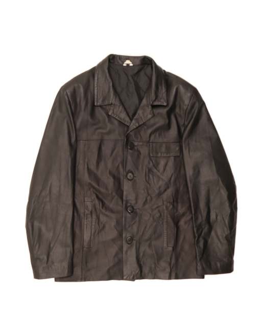 Vintage Leather Jacket It 52 XL In Black