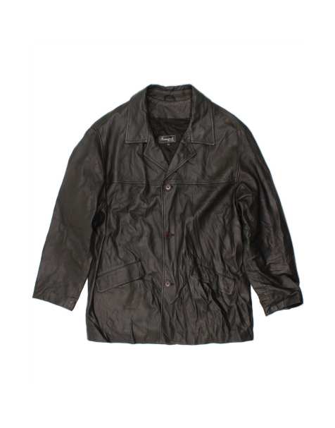 Vintage Leather Jacket It 52 XL In Black - view 1