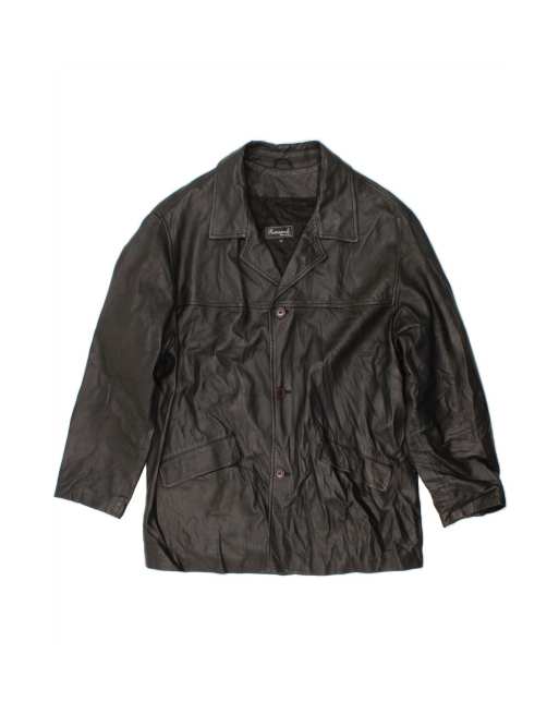 Vintage Leather Jacket It 52 XL In Black