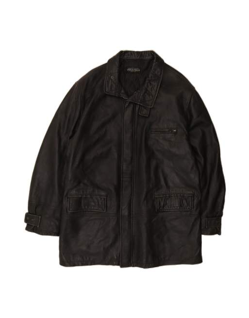 Vintage Leather Jacket It 52 XL In Black