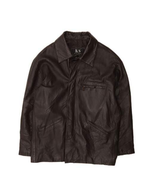Vintage Leather Jacket It 52 XL In Brown