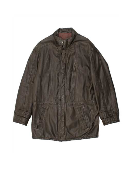 Vintage Leather Jacket It 52 XL In Brown
