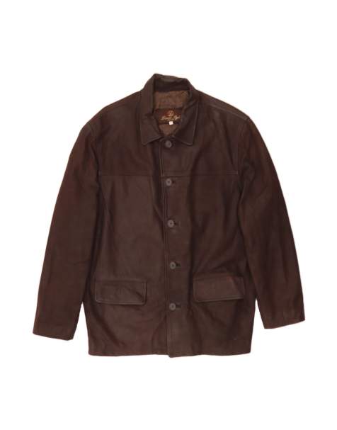 Vintage Leather Jacket It 52 XL In Brown - view 1
