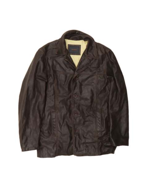 Vintage Leather Jacket It 52 XL In Brown - view 1