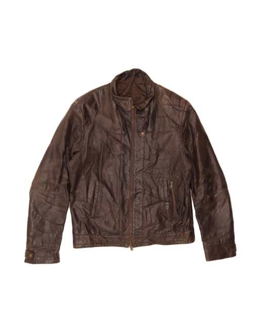 Vintage Leather Jacket It 54 2XL In Brown