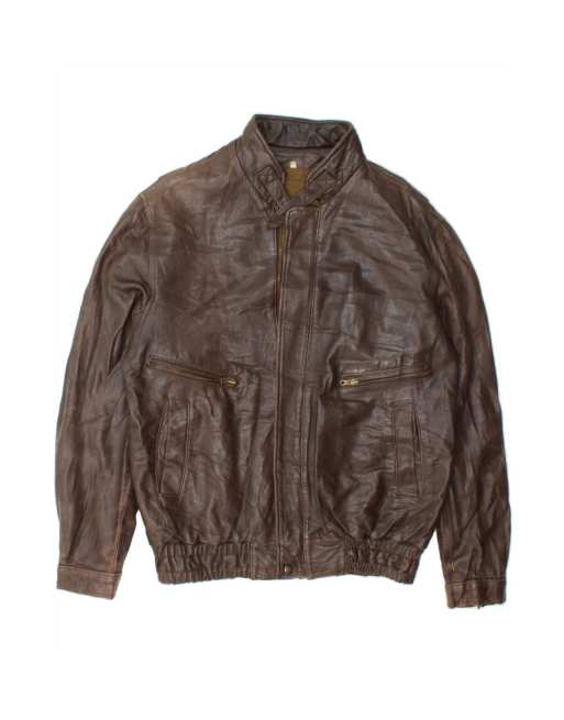 Vintage Leather Jacket It 54 2XL In Brown