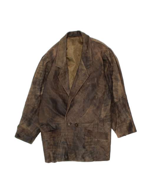 Vintage Leather Jacket It 56 3XL In Brown