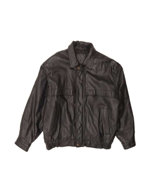 Vintage Leather Jacket Size 42/44 Large In Black