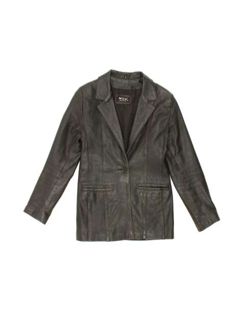 Vintage Leather Jacket UK 10 Small In Black - view 1