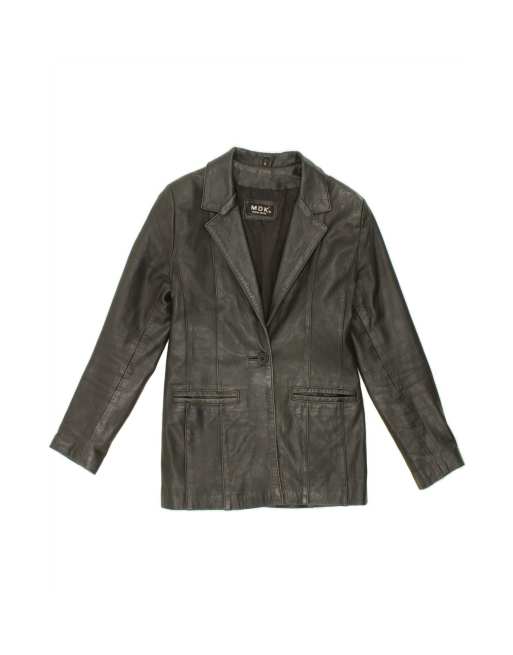 Vintage Leather Jacket UK 10 Small In Black