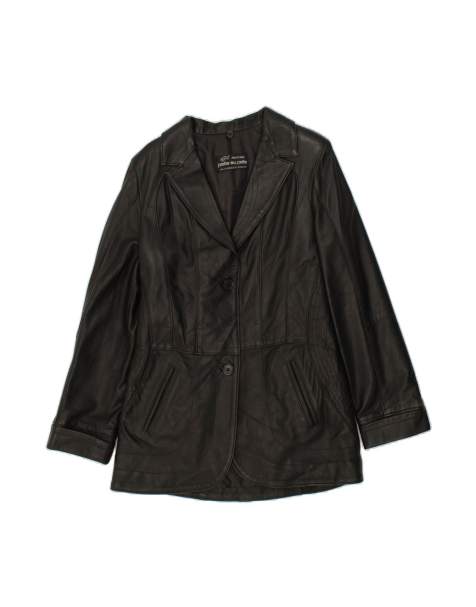 Vintage Leather Jacket UK 10 Small In Black - view 1