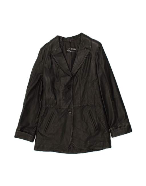 Vintage Leather Jacket UK 10 Small In Black