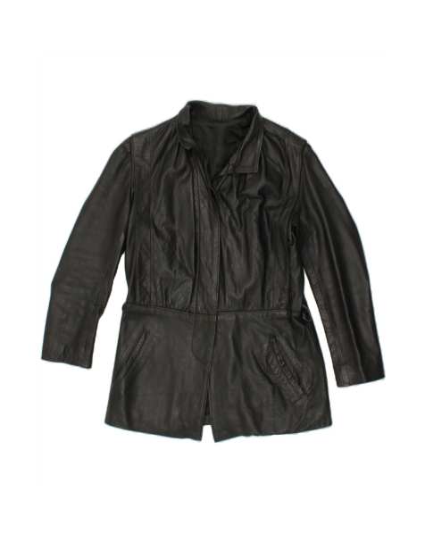 Vintage Leather Jacket UK 12 Medium In Black - view 1