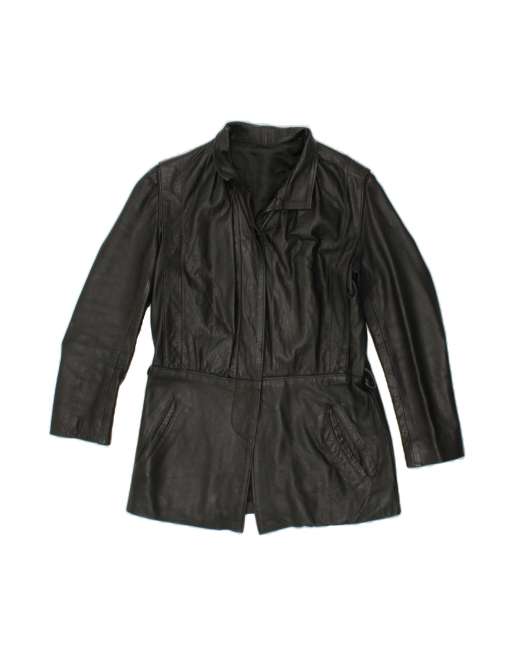 Vintage Leather Jacket UK 12 Medium In Black