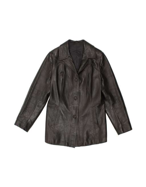 Vintage Leather Jacket UK 12 Medium In Black