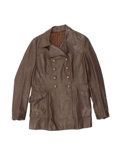 Vintage Leather Jacket UK 12 Medium In Brown