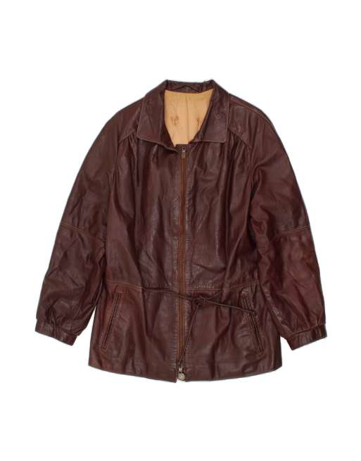 Vintage Leather Jacket UK 12 Medium In Brown