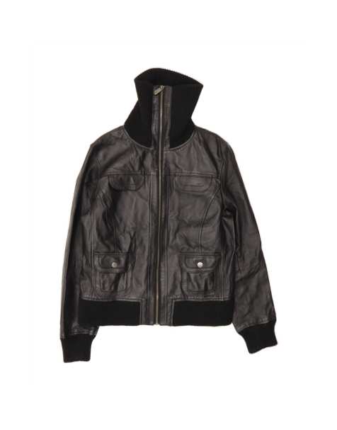 Vintage Leather Jacket UK 14/16 Large In Black - view 1