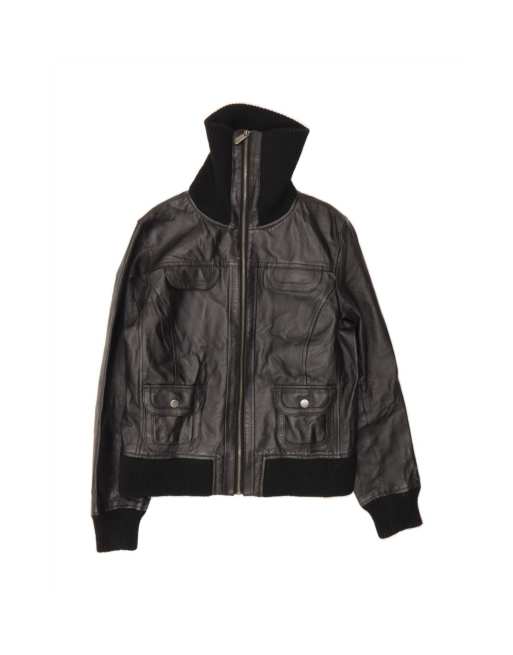 Vintage Leather Jacket UK 14/16 Large In Black