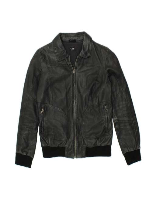 Vintage Leather Jacket UK 14 Large In Black