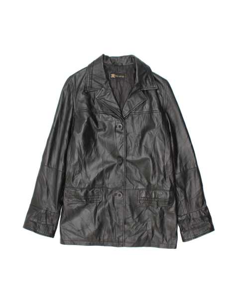 Vintage Leather Jacket UK 14 Large In Black - view 1