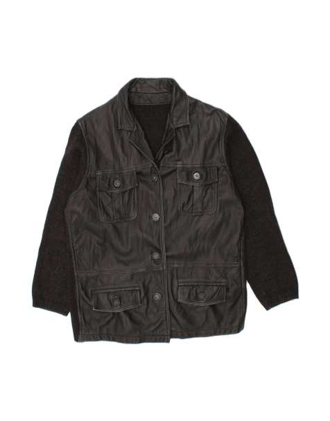 Vintage Leather Jacket UK 14 Large In Black - view 1